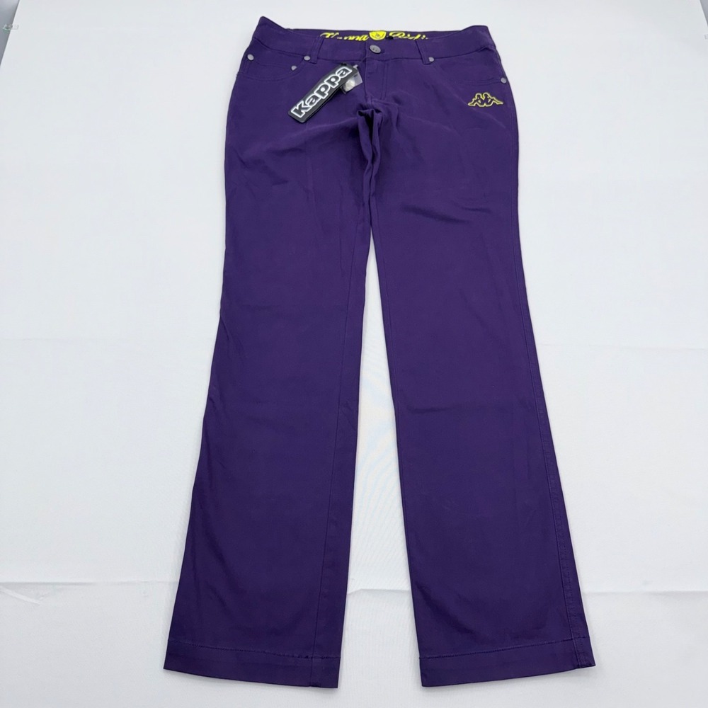 NWT Kappa Italia Riding Club Bootcut Pants Women's Large Purple Stretch Jeans